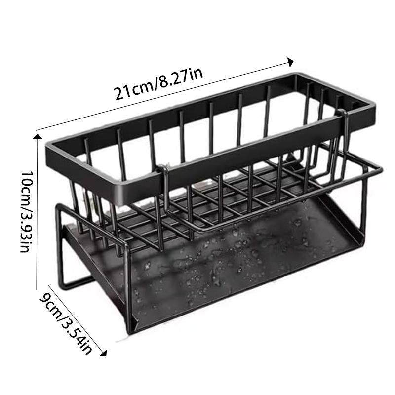 Kitchen Sink Sponge Draining Rack, Self-Draining Kitchen Sink Organizer, Sink Rack, Can Hold Dish Brushes, Rags, Soap, Scrubbing a Ccessories, Baskets and Containers for Kitchen Storage,
