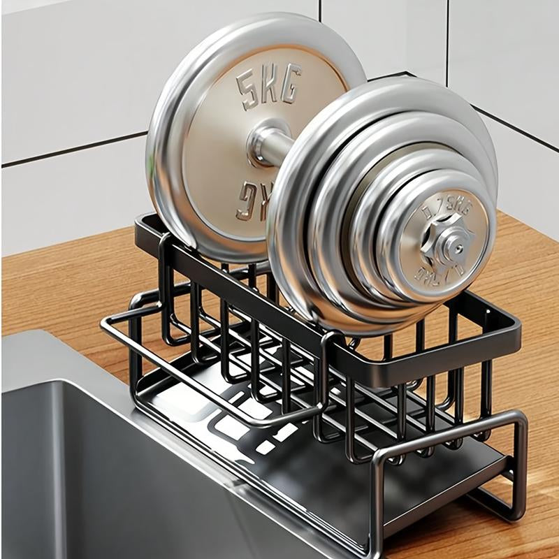 Kitchen Sink Sponge Draining Rack, Self-Draining Kitchen Sink Organizer, Sink Rack, Can Hold Dish Brushes, Rags, Soap, Scrubbing a Ccessories, Baskets and Containers for Kitchen Storage,